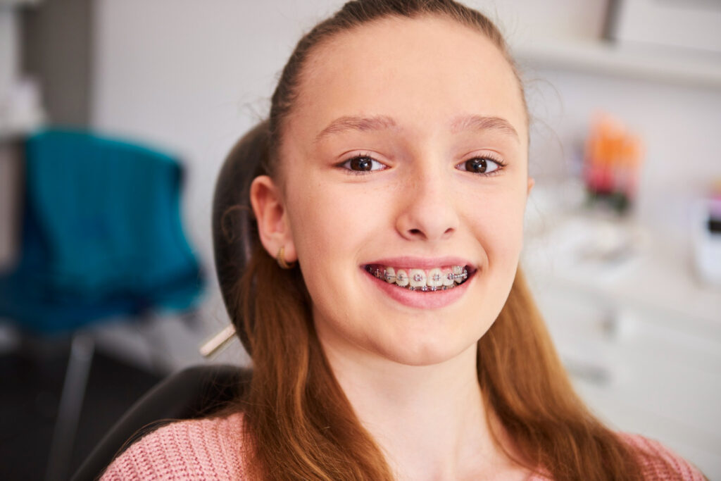 A beautiful girl smiling